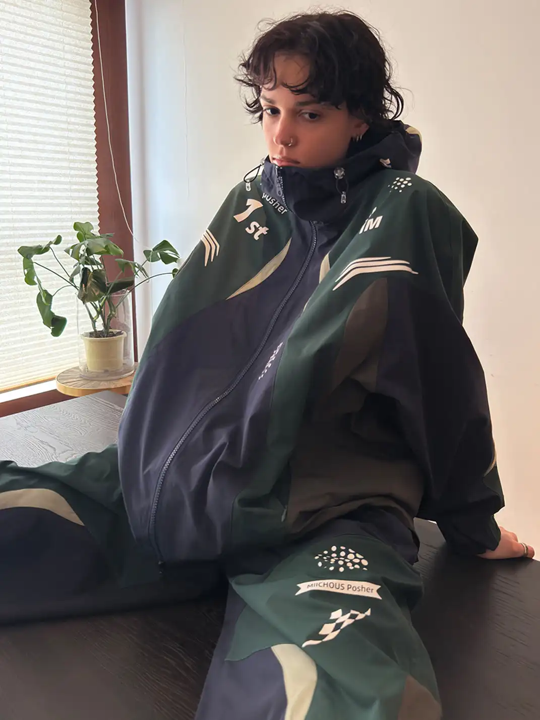 MIICHOUS | Racing Curve Panel Jacket & Pants Set