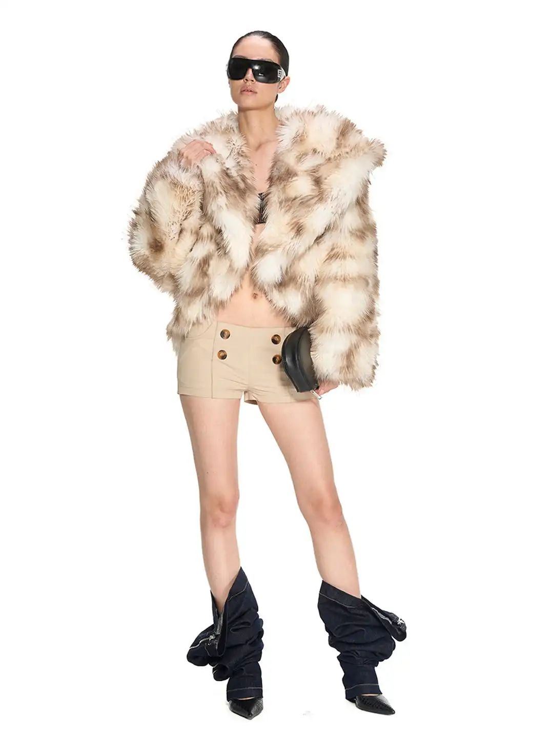 NOLA | Brown Leopard Print Gradient Fur Coat