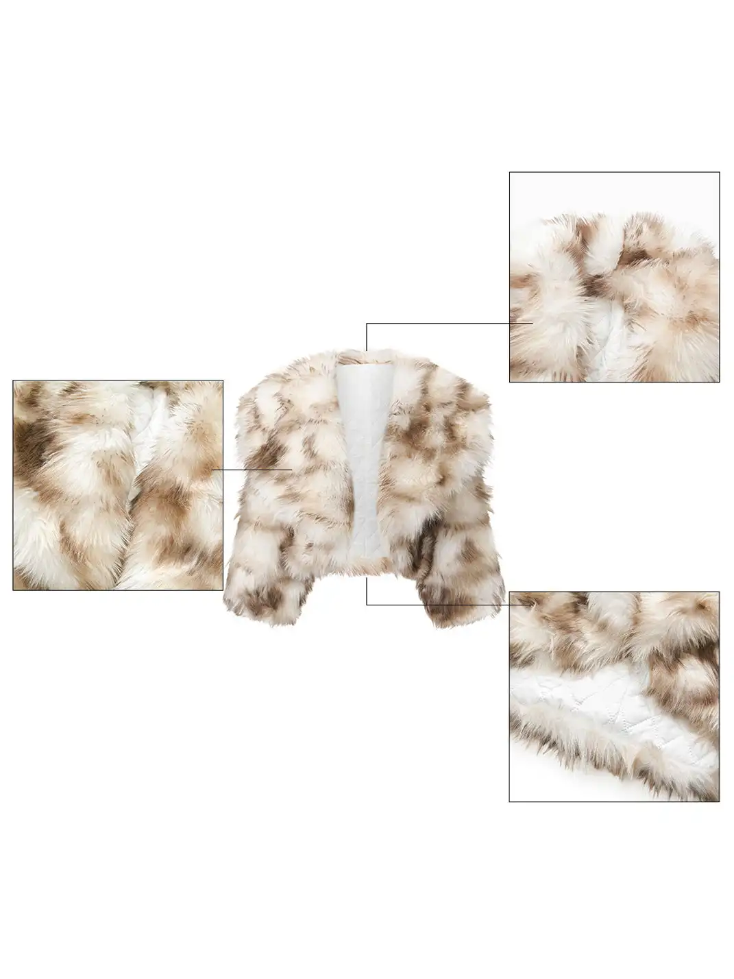 NOLA | Brown Leopard Print Gradient Fur Coat