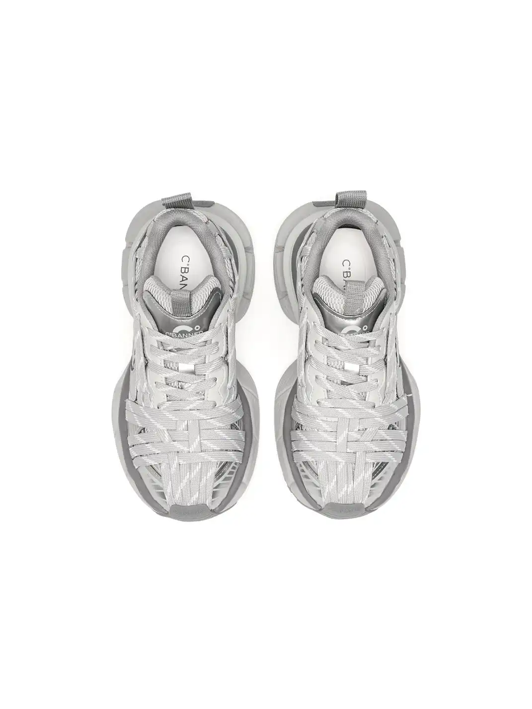C.BANNER | Silver-Grey Retro Chunky Sneakers