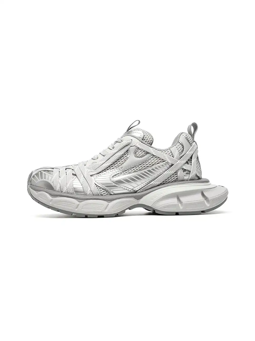 C.BANNER | Silver-Grey Retro Chunky Sneakers