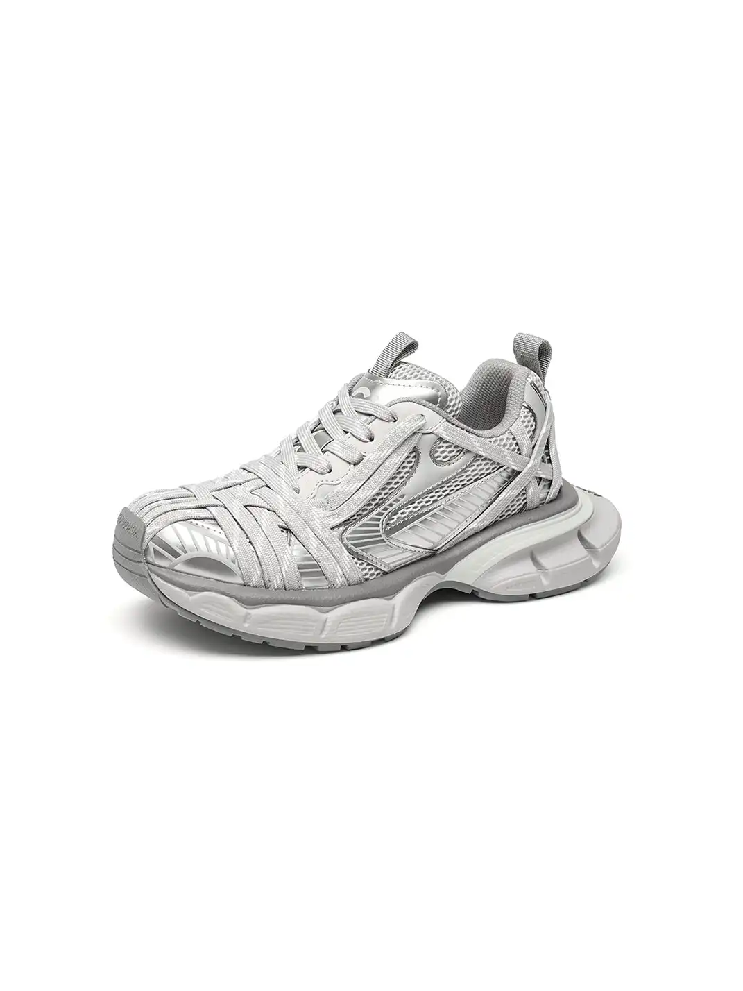 C.BANNER | Silver-Grey Retro Chunky Sneakers