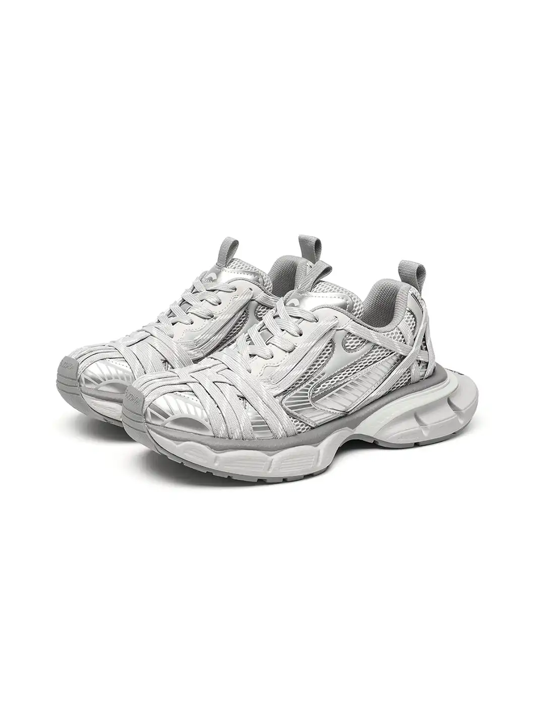 C.BANNER | Silver-Grey Retro Chunky Sneakers