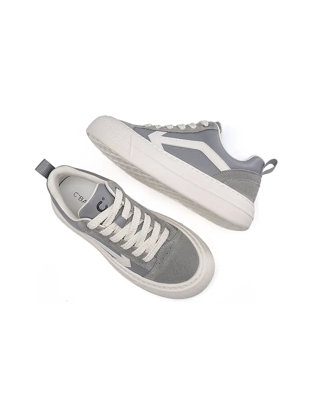 C.BANNER | Grey Platform Low-top Sneakers