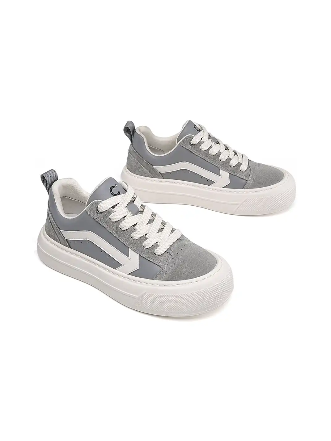 C.BANNER | Grey Platform Low-top Sneakers