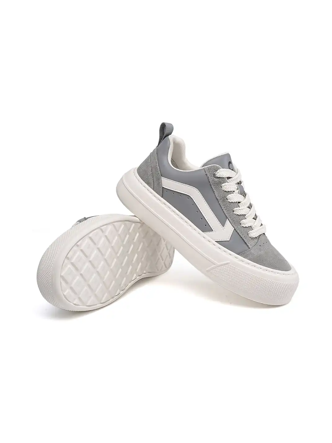 C.BANNER | Grey Platform Low-top Sneakers