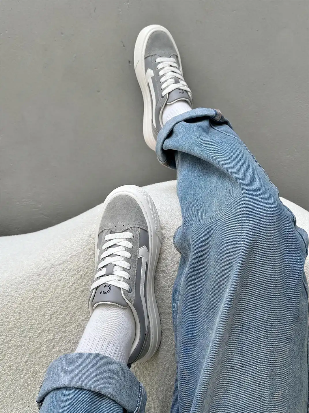 C.BANNER | Grey Platform Low-top Sneakers