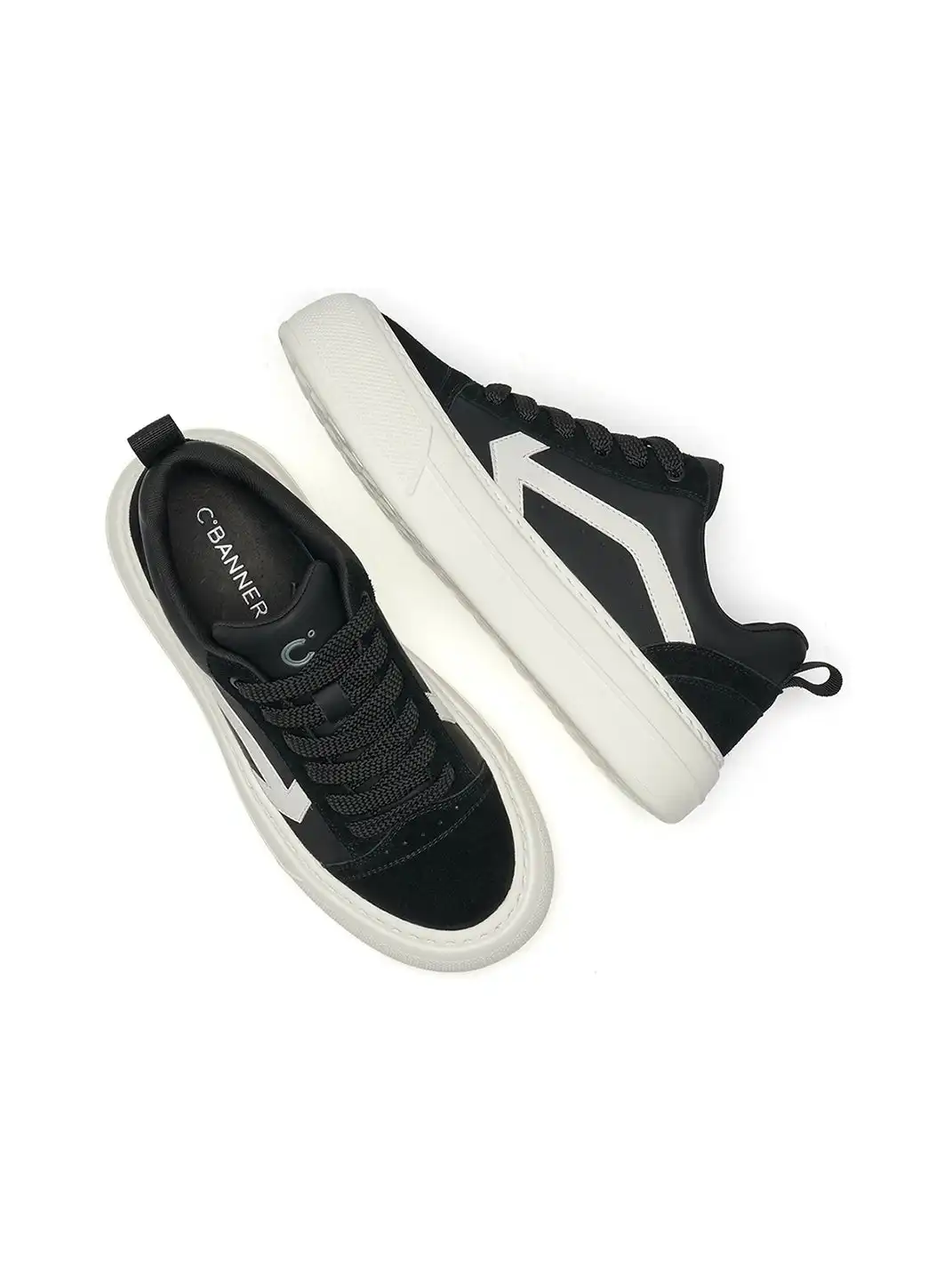 C.BANNER | Black Platform Low-top Sneakers