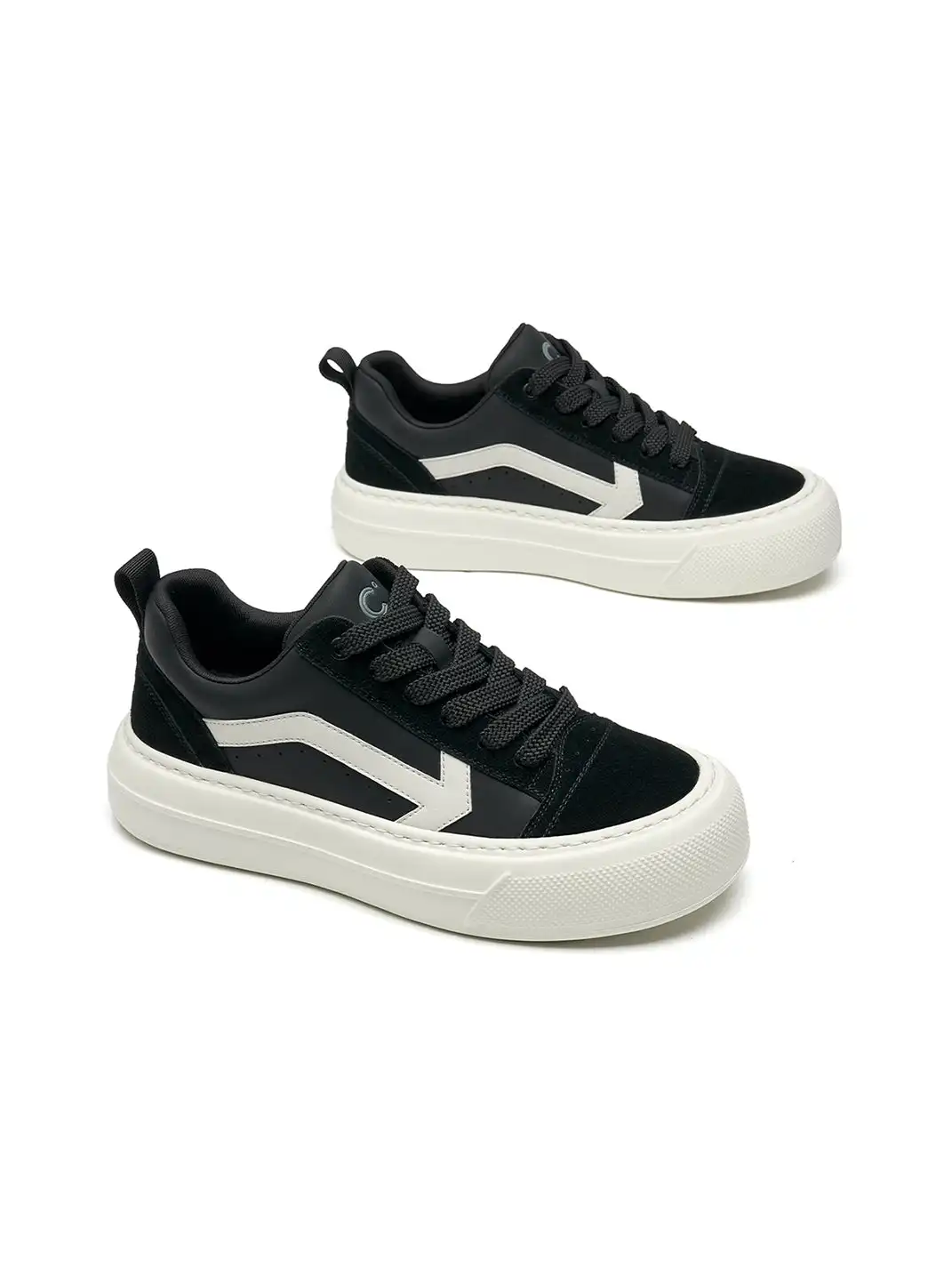 C.BANNER | Black Platform Low-top Sneakers