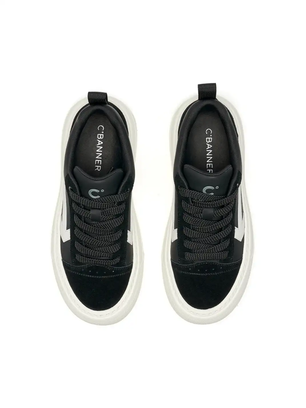 C.BANNER | Black Platform Low-top Sneakers