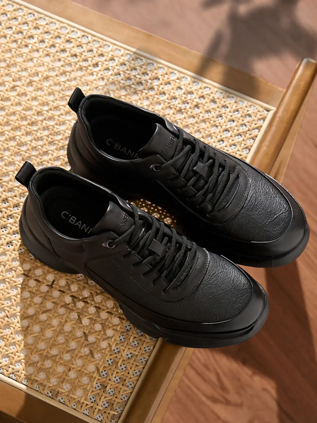 C.BANNER | Chunky Leather Low-Top Sneakers