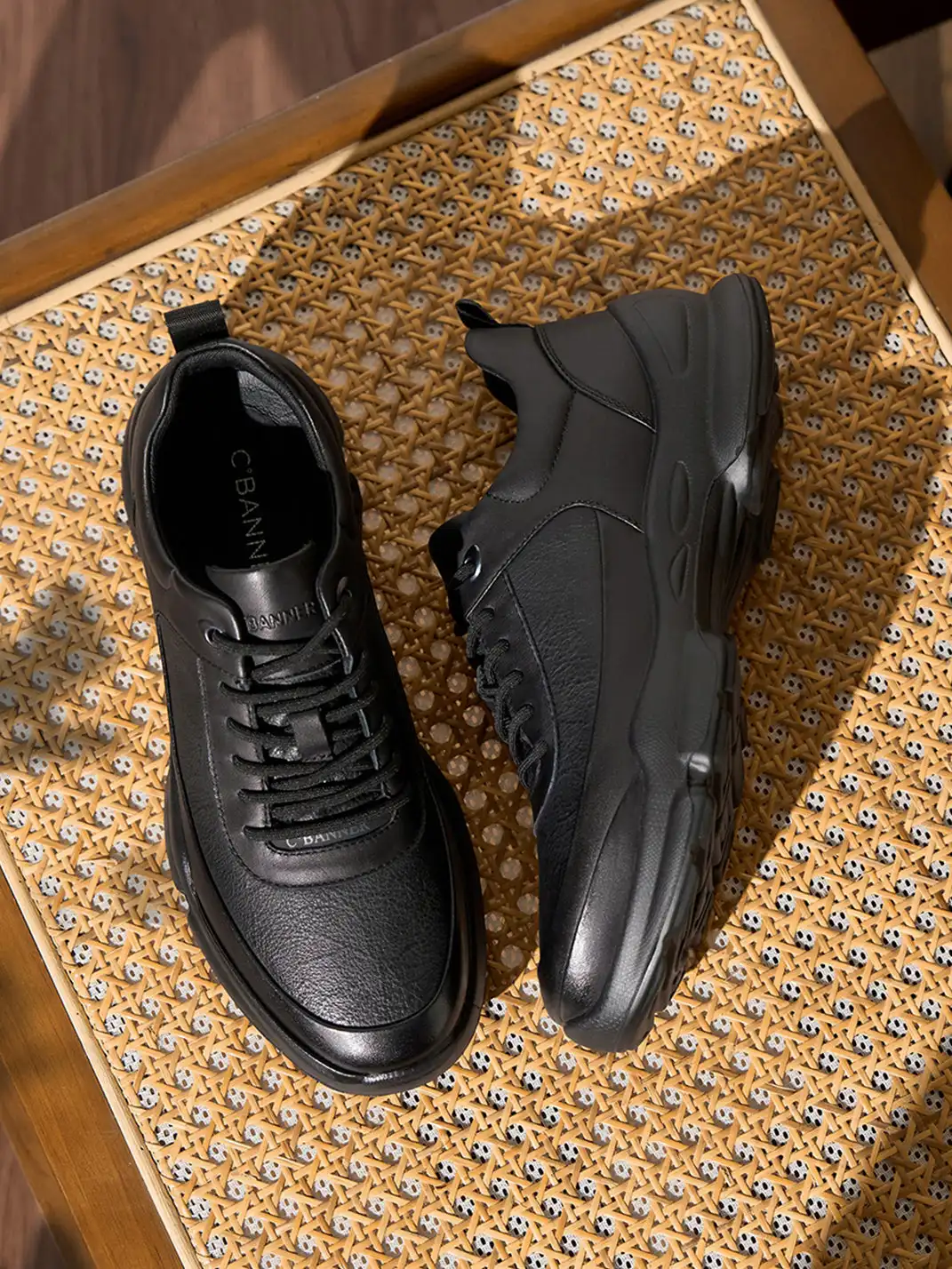 C.BANNER | Chunky Leather Low-Top Sneakers