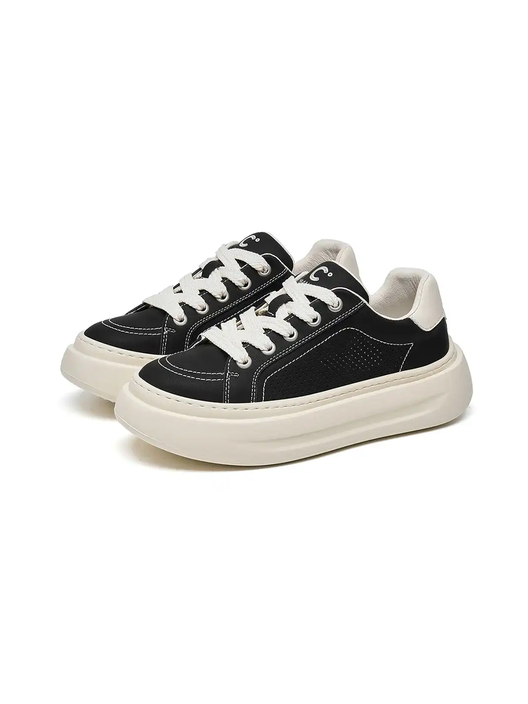C.BANNER | Stitched Platform Low-Top Sneakers