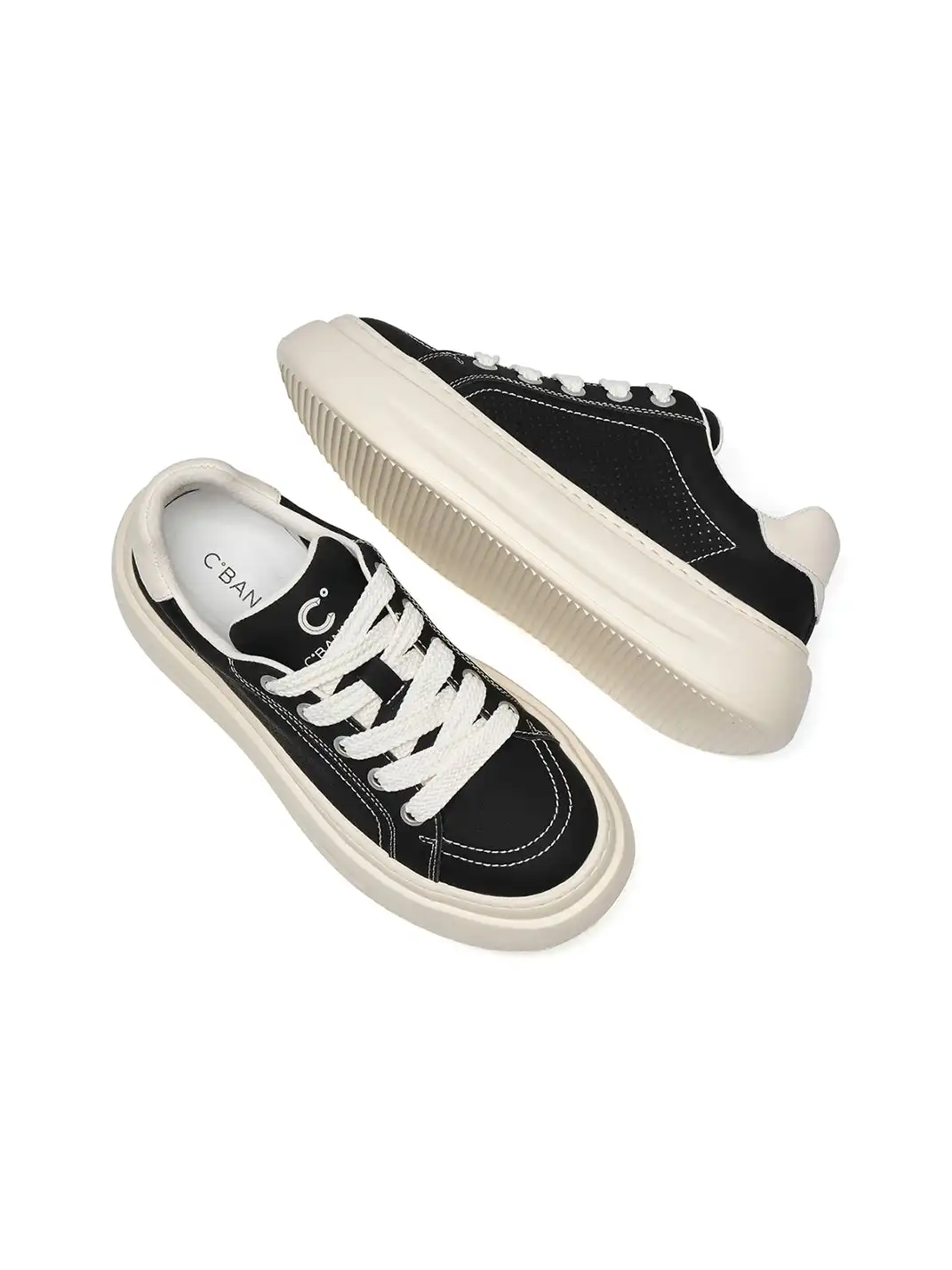 C.BANNER | Stitched Platform Low-Top Sneakers