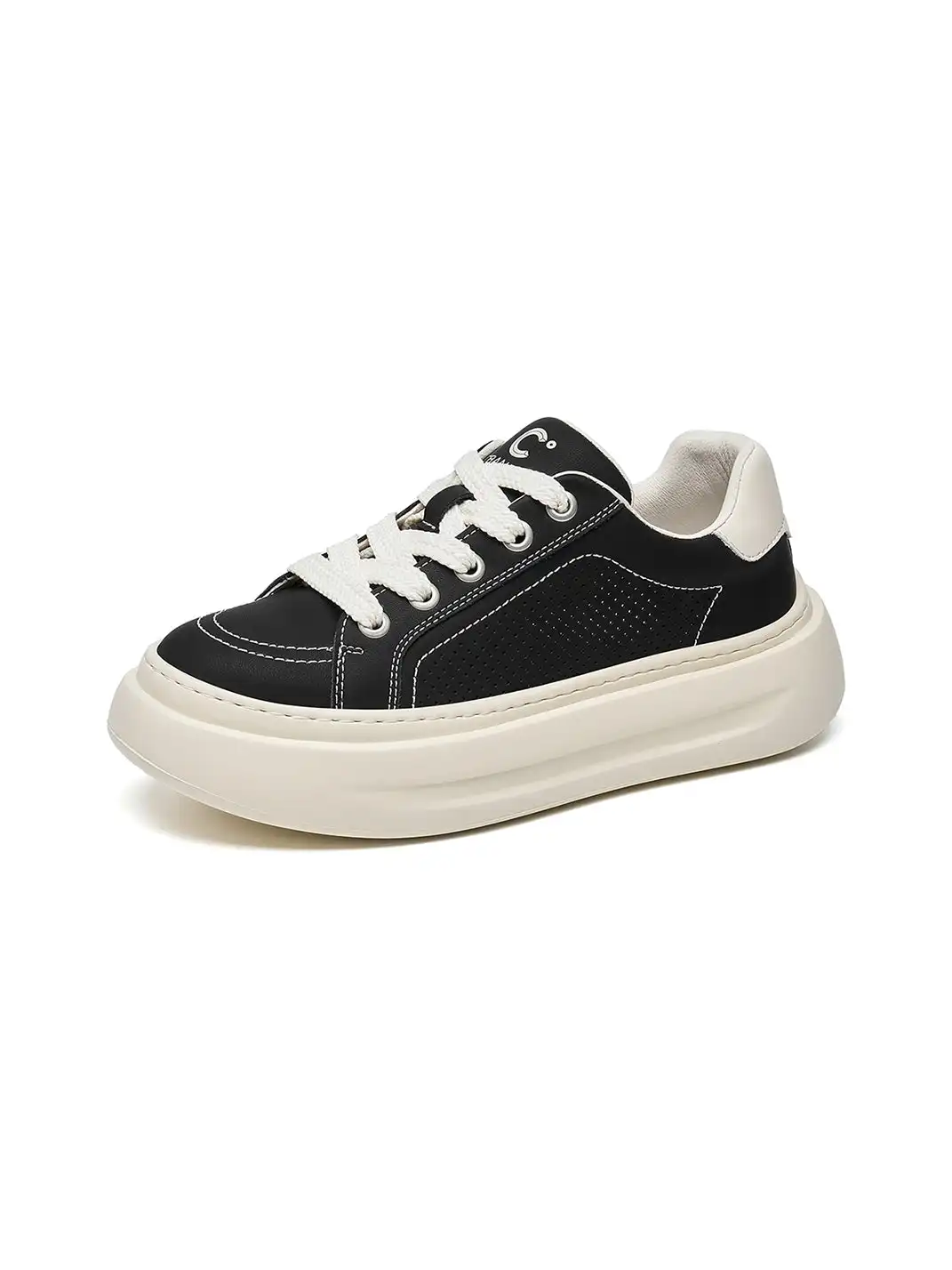 C.BANNER | Stitched Platform Low-Top Sneakers