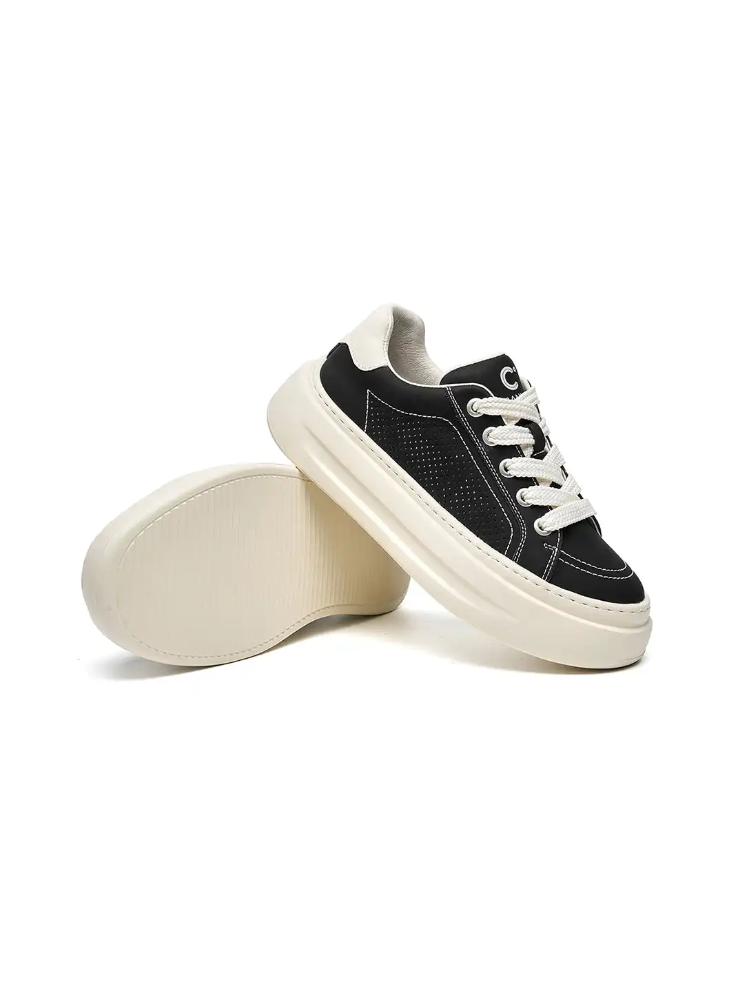 C.BANNER | Stitched Platform Low-Top Sneakers