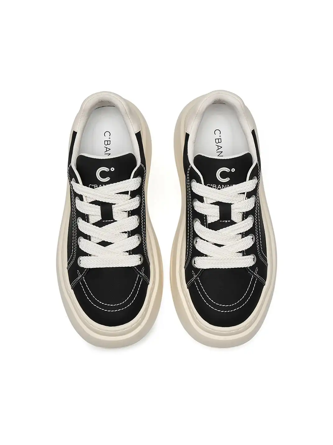 C.BANNER | Stitched Platform Low-Top Sneakers