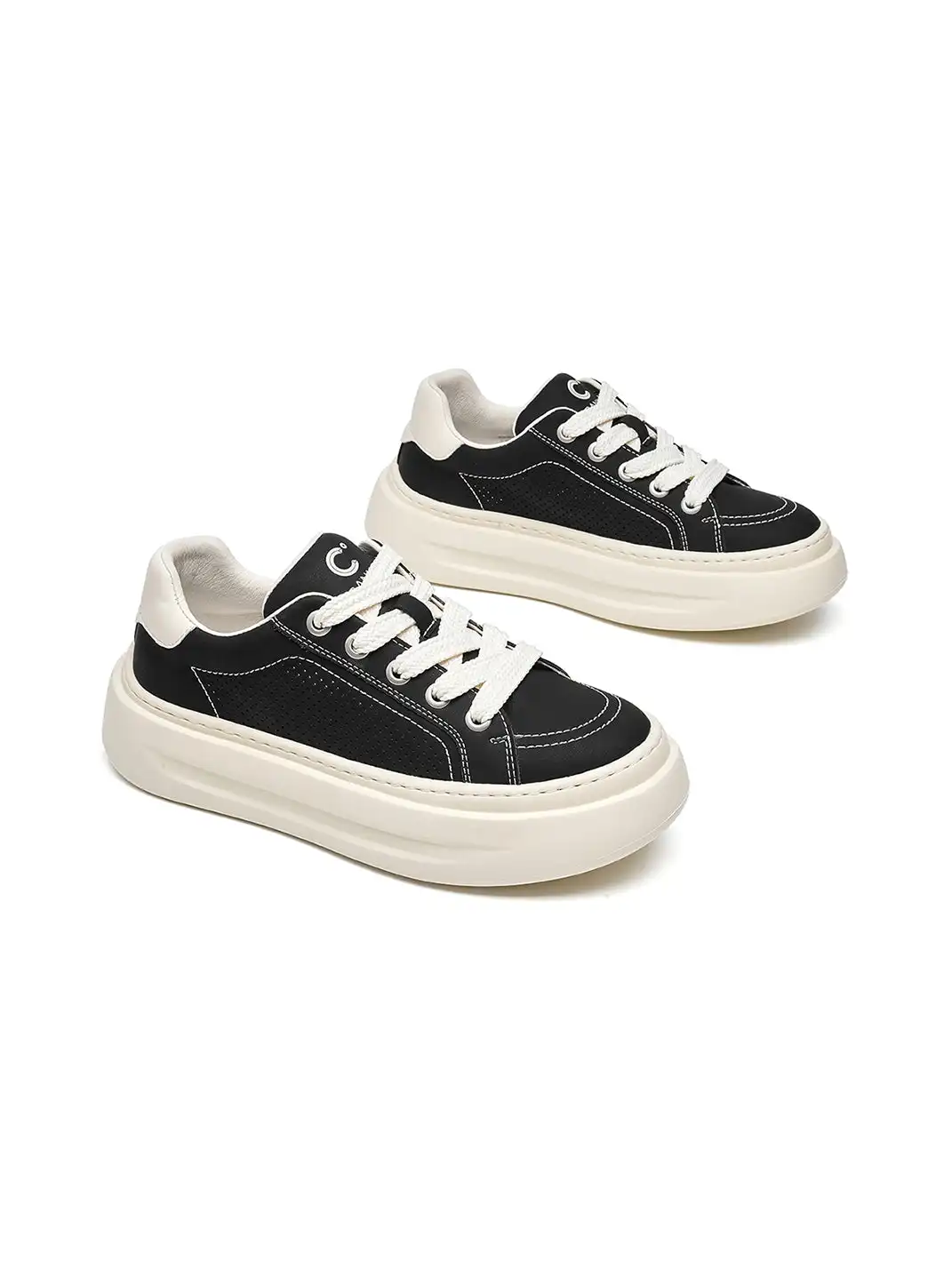 C.BANNER | Stitched Platform Low-Top Sneakers