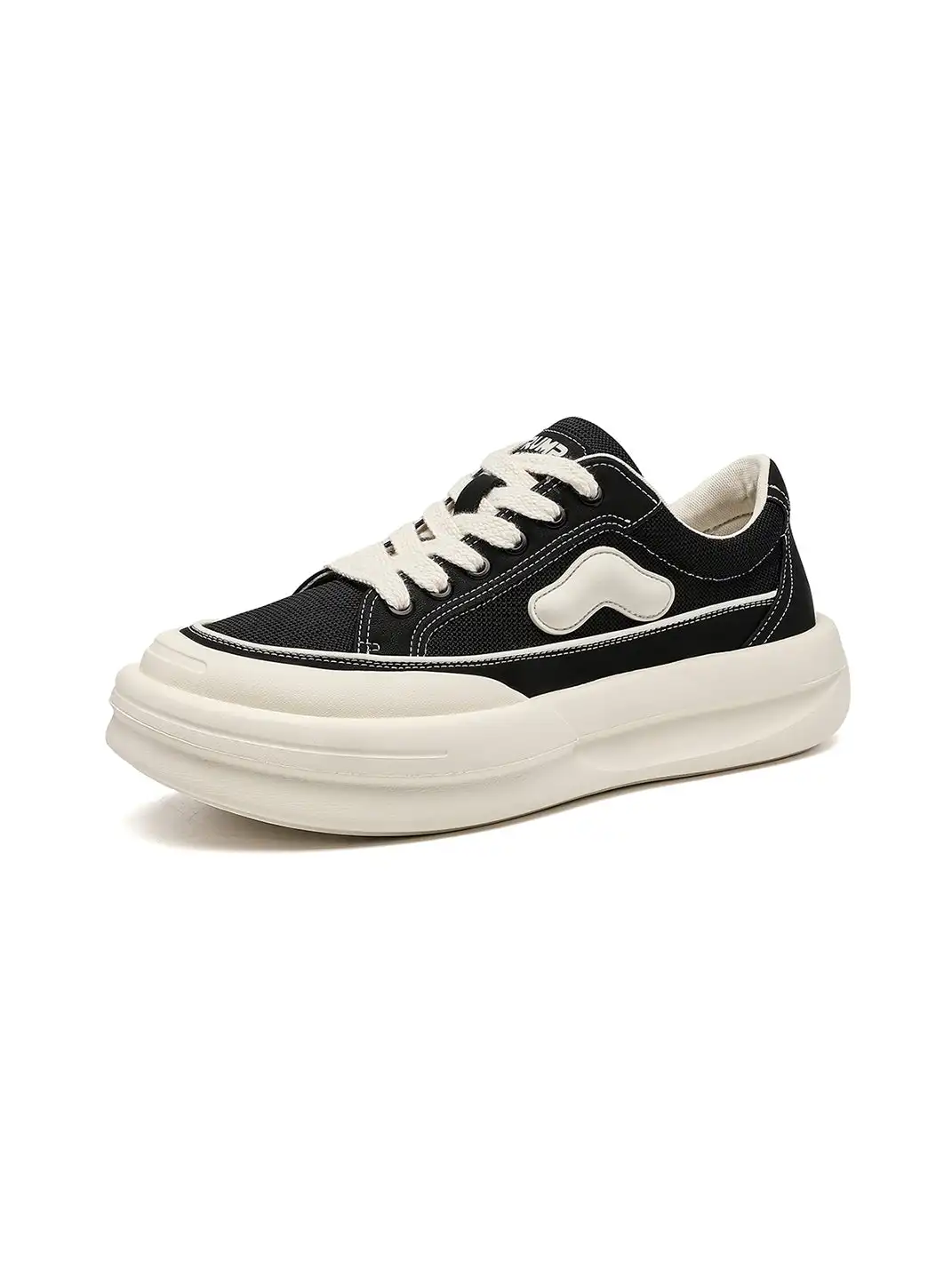 TRUMPPIPE | Black Mesh Platform Low-Top Sneakers