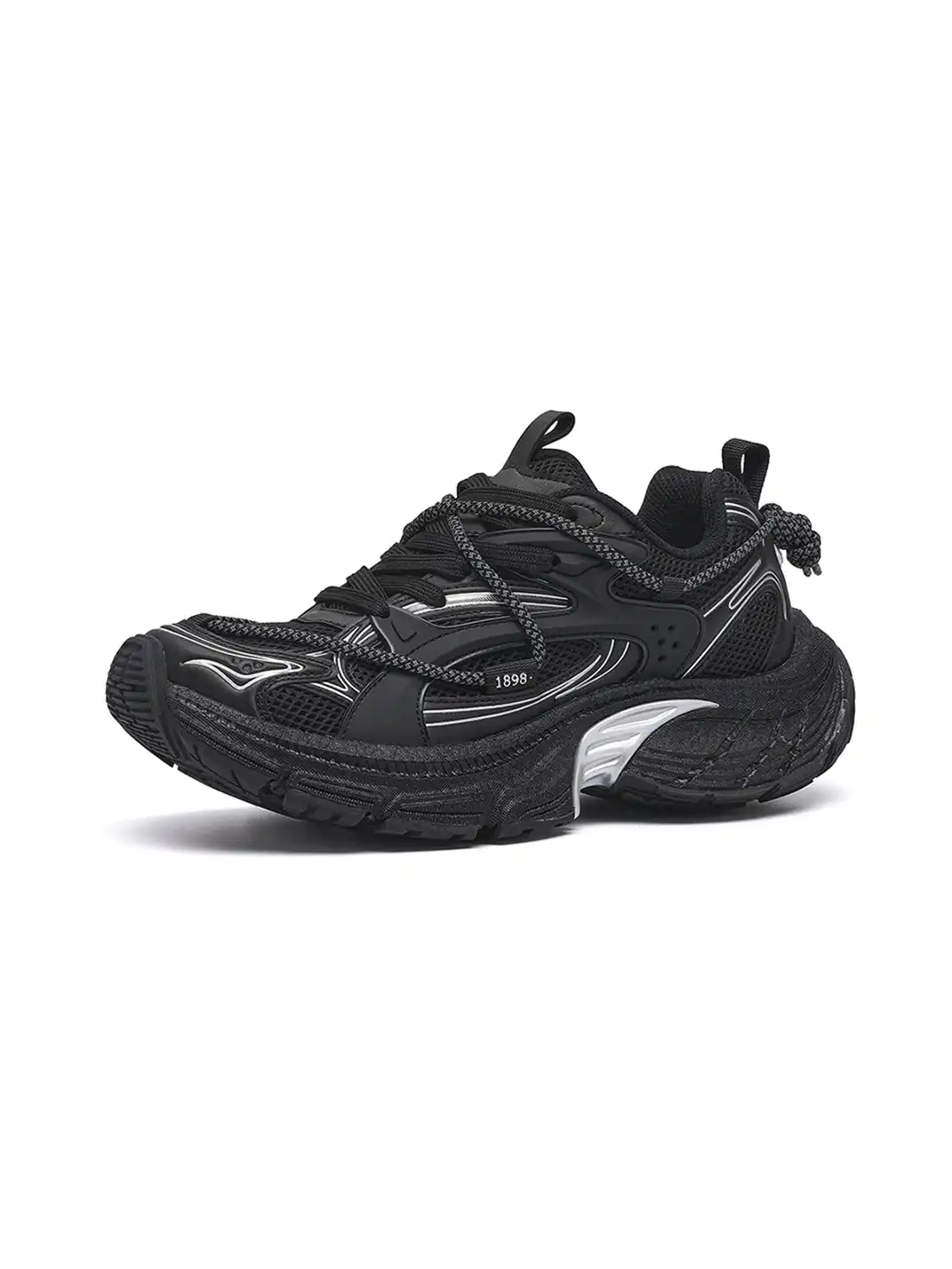 TRUMPPIPE | Black Chunky Tech Runner Sneakers