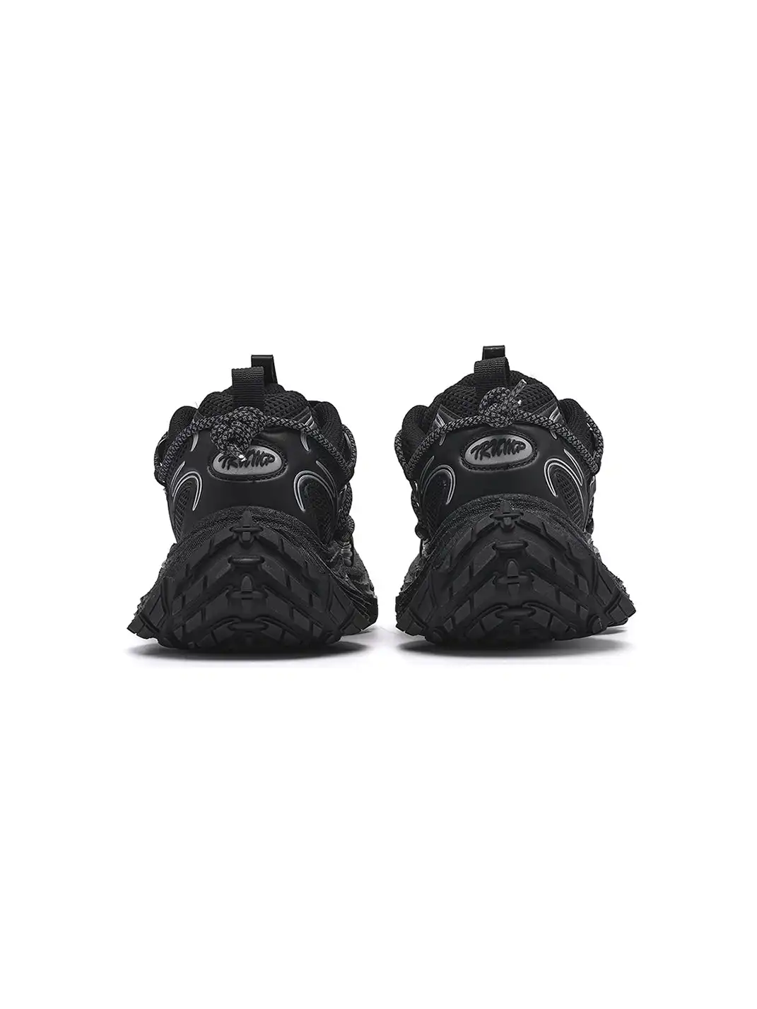 TRUMPPIPE | Black Chunky Tech Runner Sneakers