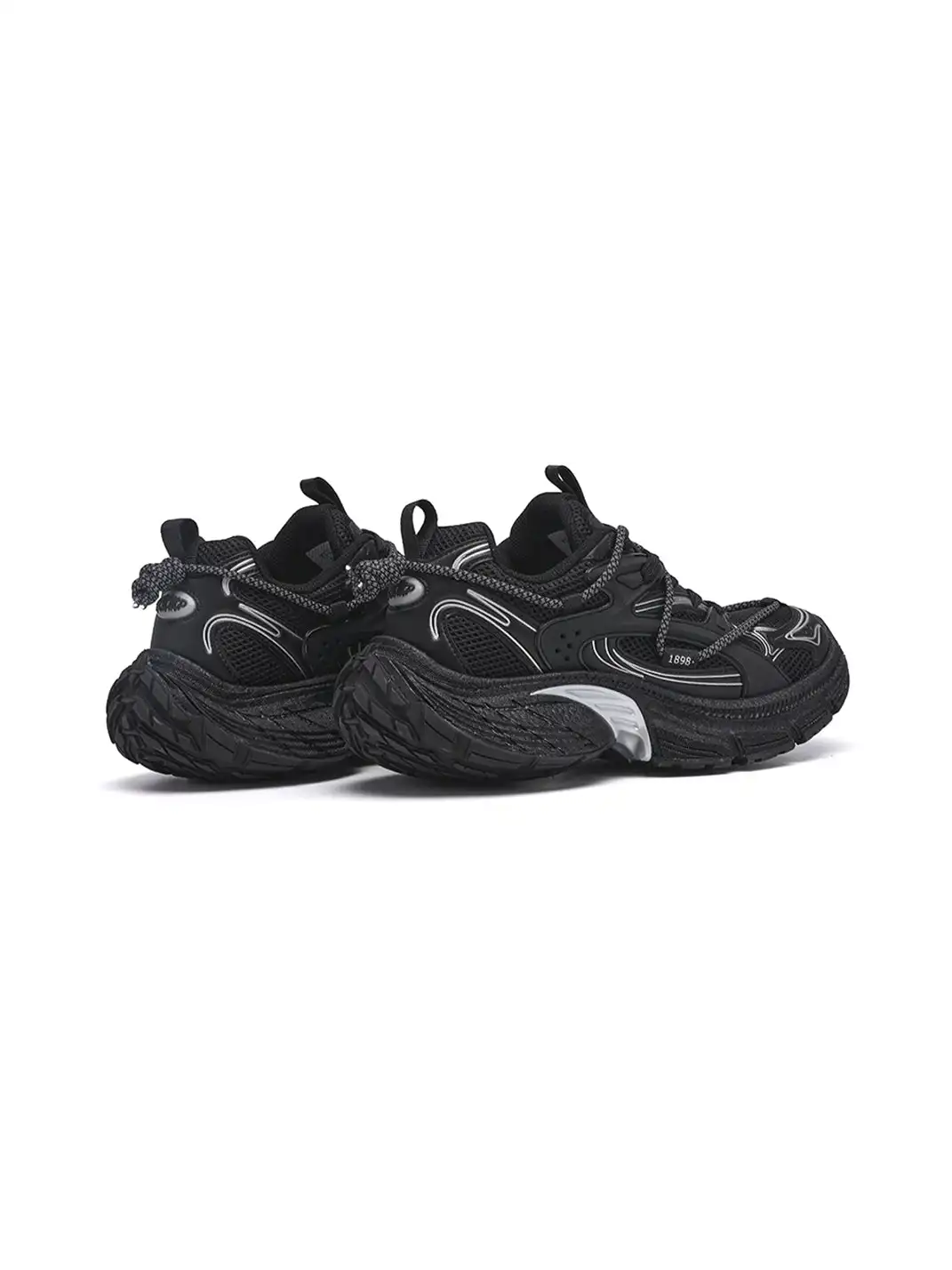 TRUMPPIPE | Black Chunky Tech Runner Sneakers