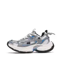 TRUMPPIPE | Grey Chunky Tech Runner Sneakers