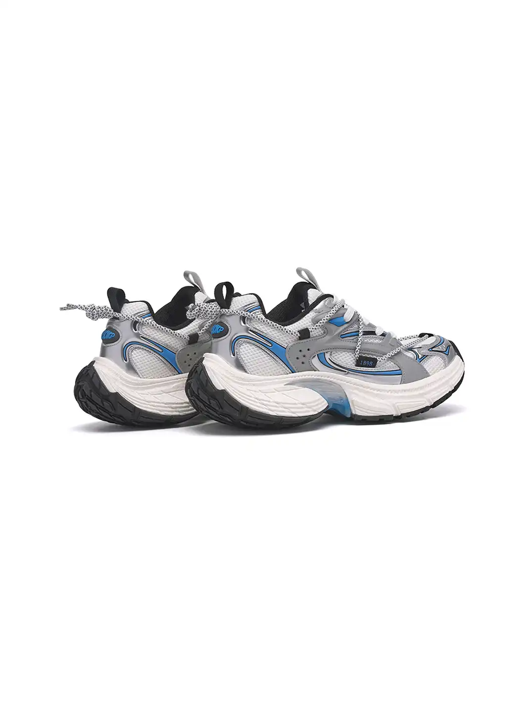 TRUMPPIPE | Grey Chunky Tech Runner Sneakers