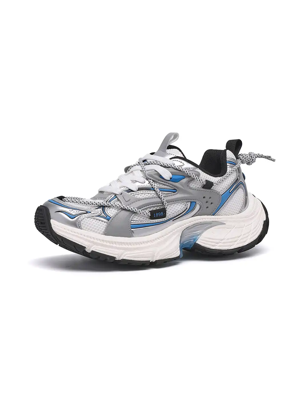 TRUMPPIPE | Grey Chunky Tech Runner Sneakers