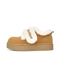 C.BANNER | Camel Shearling Platform Slip-On Shoes