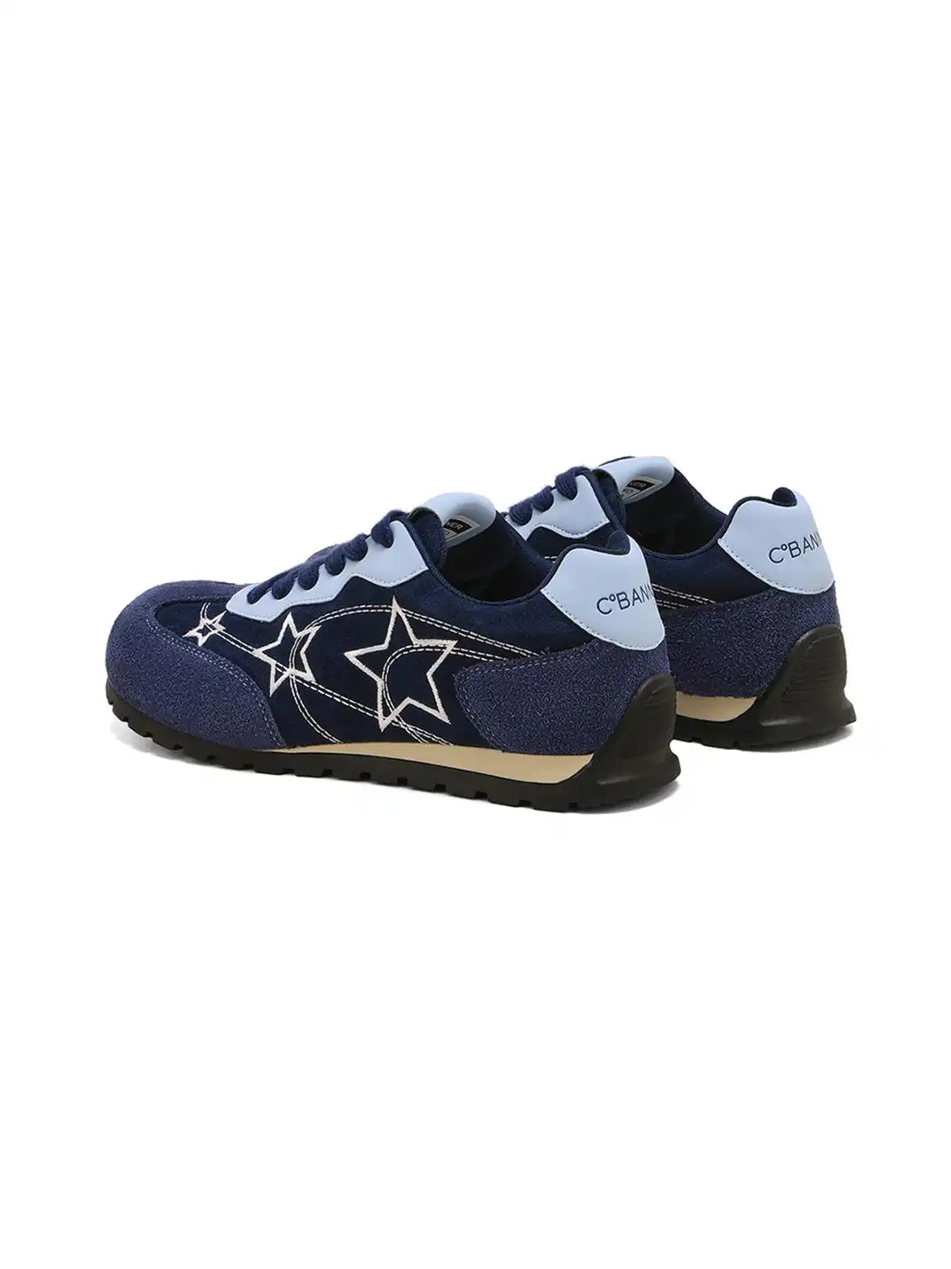 C.BANNER | Blue Star Embroidered Low-Top Sneakers