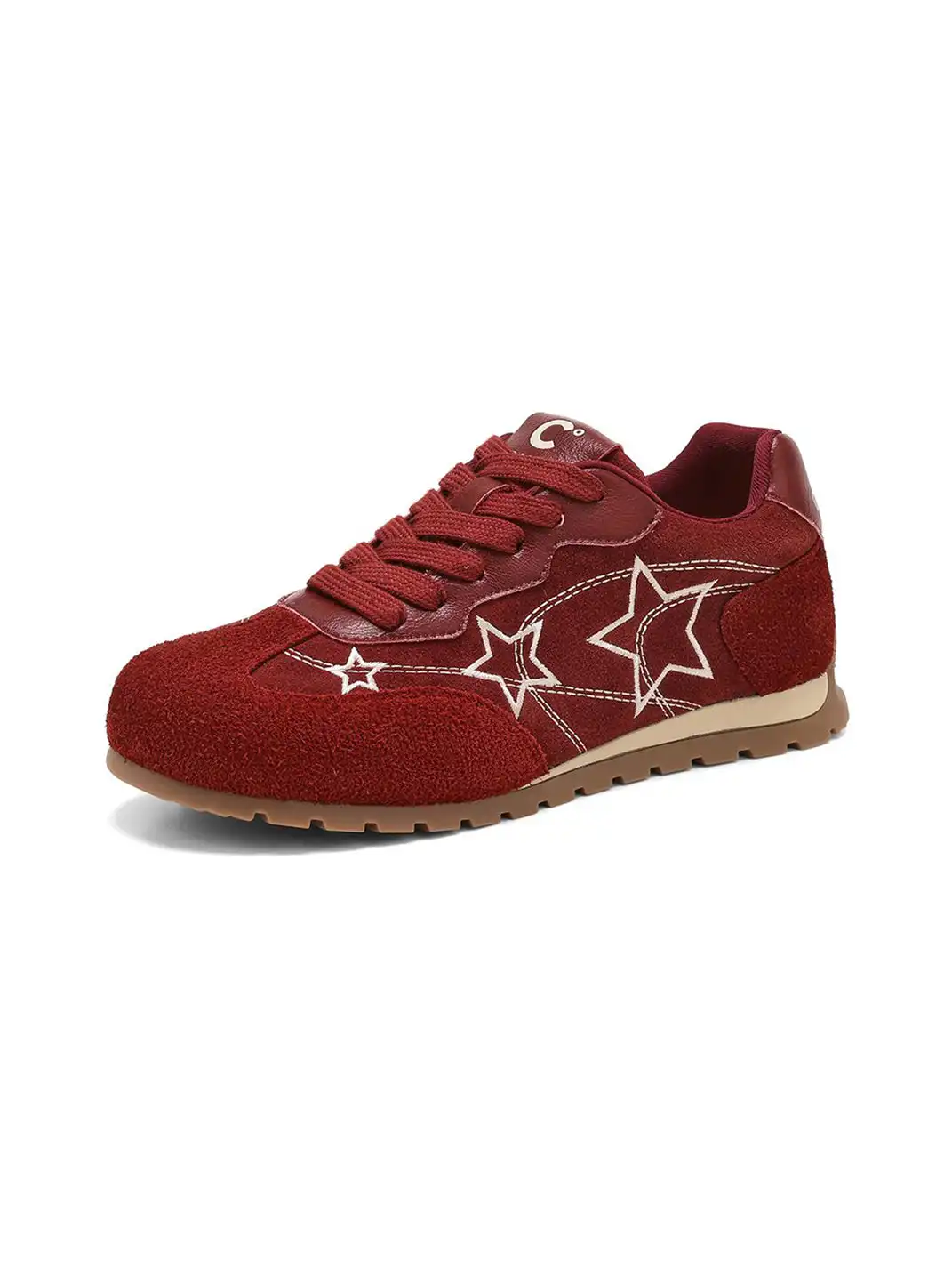 C.BANNER | Red Star Embroidered Low-Top Sneakers