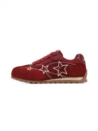C.BANNER | Red Star Embroidered Low-Top Sneakers