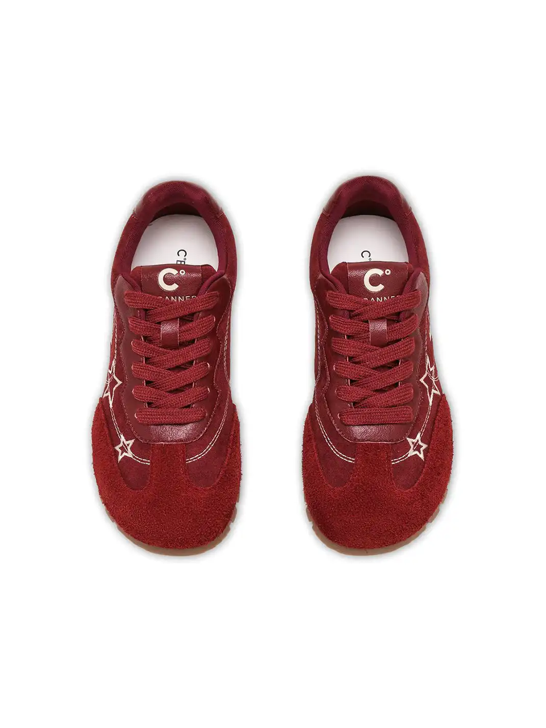 C.BANNER | Red Star Embroidered Low-Top Sneakers