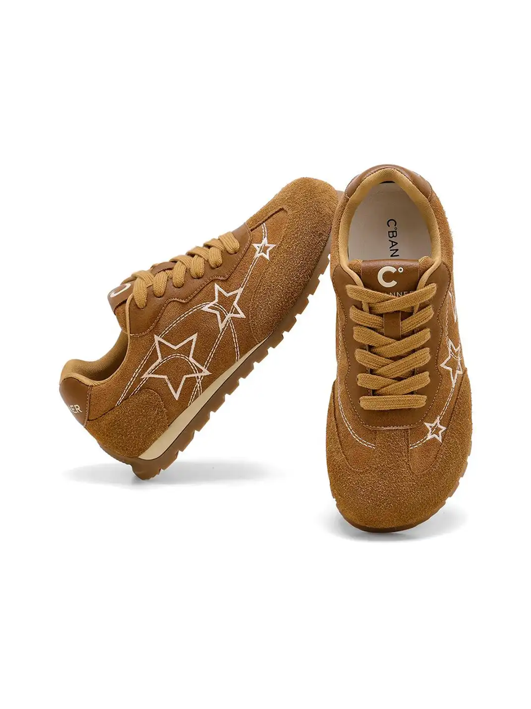 C.BANNER | Camel Star Embroidered Low-Top Sneakers