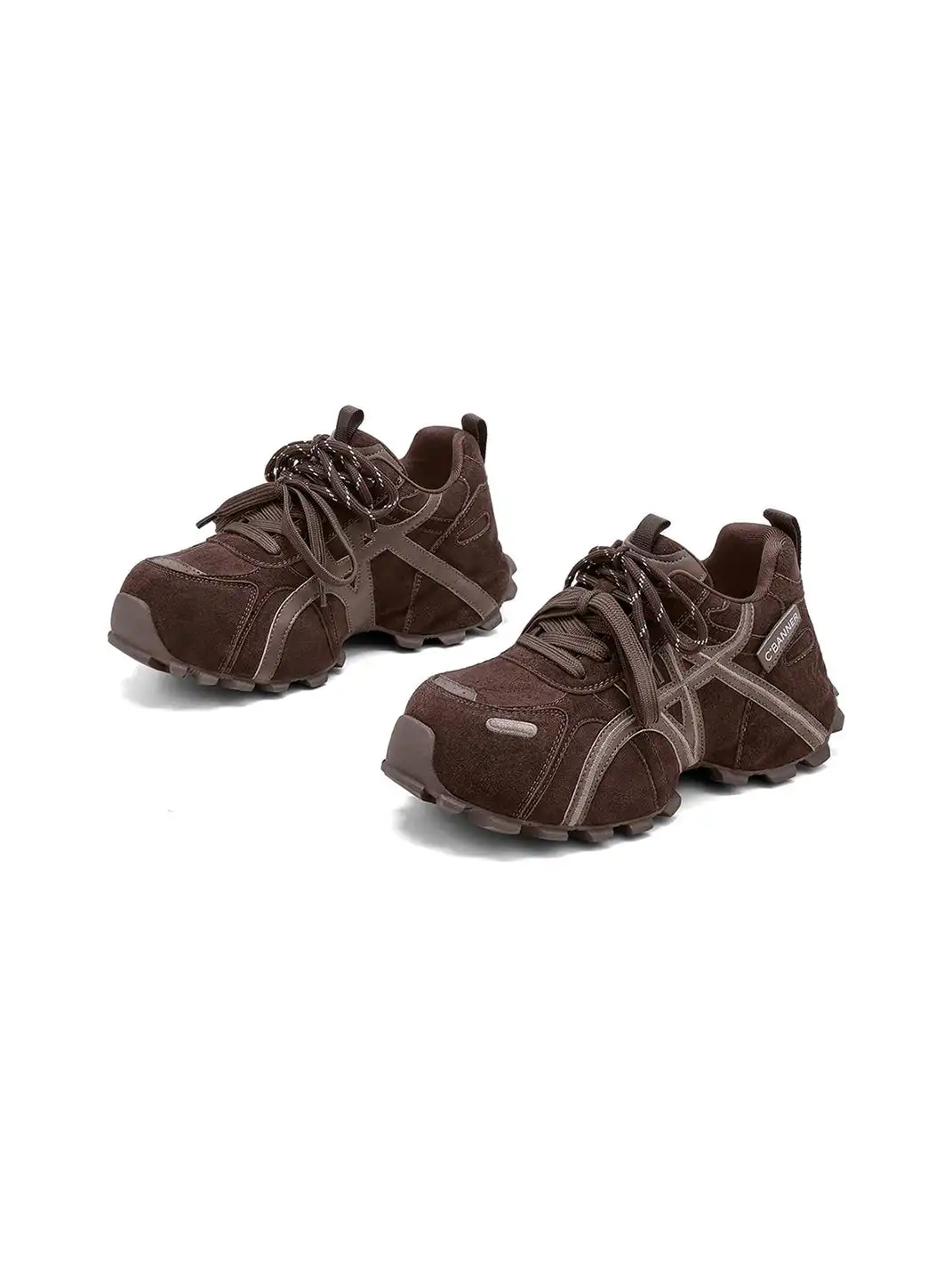 C.BANNER | Brown Cross-Strap Trail Runner Sneakers