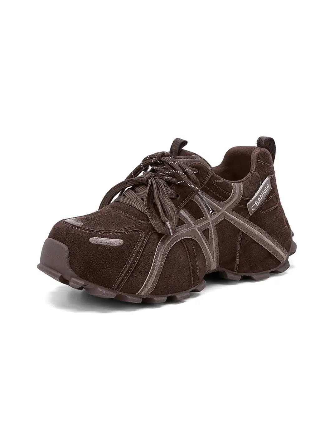 C.BANNER | Brown Cross-Strap Trail Runner Sneakers