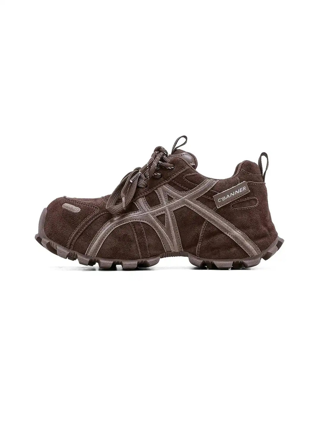 C.BANNER | Brown Cross-Strap Trail Runner Sneakers