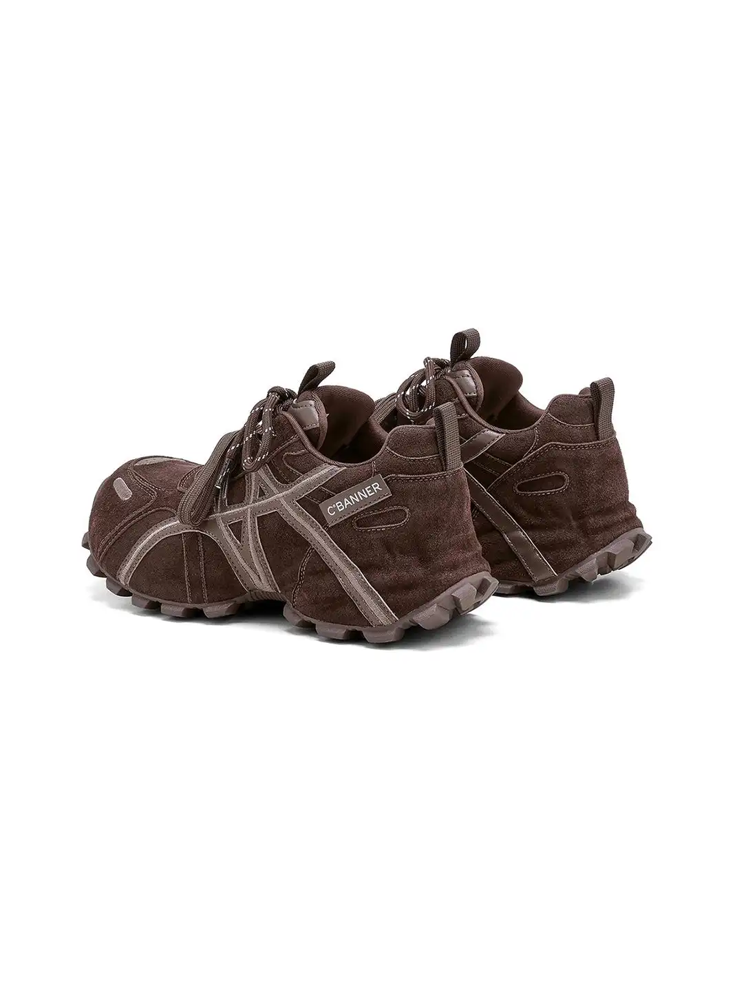 C.BANNER | Brown Cross-Strap Trail Runner Sneakers