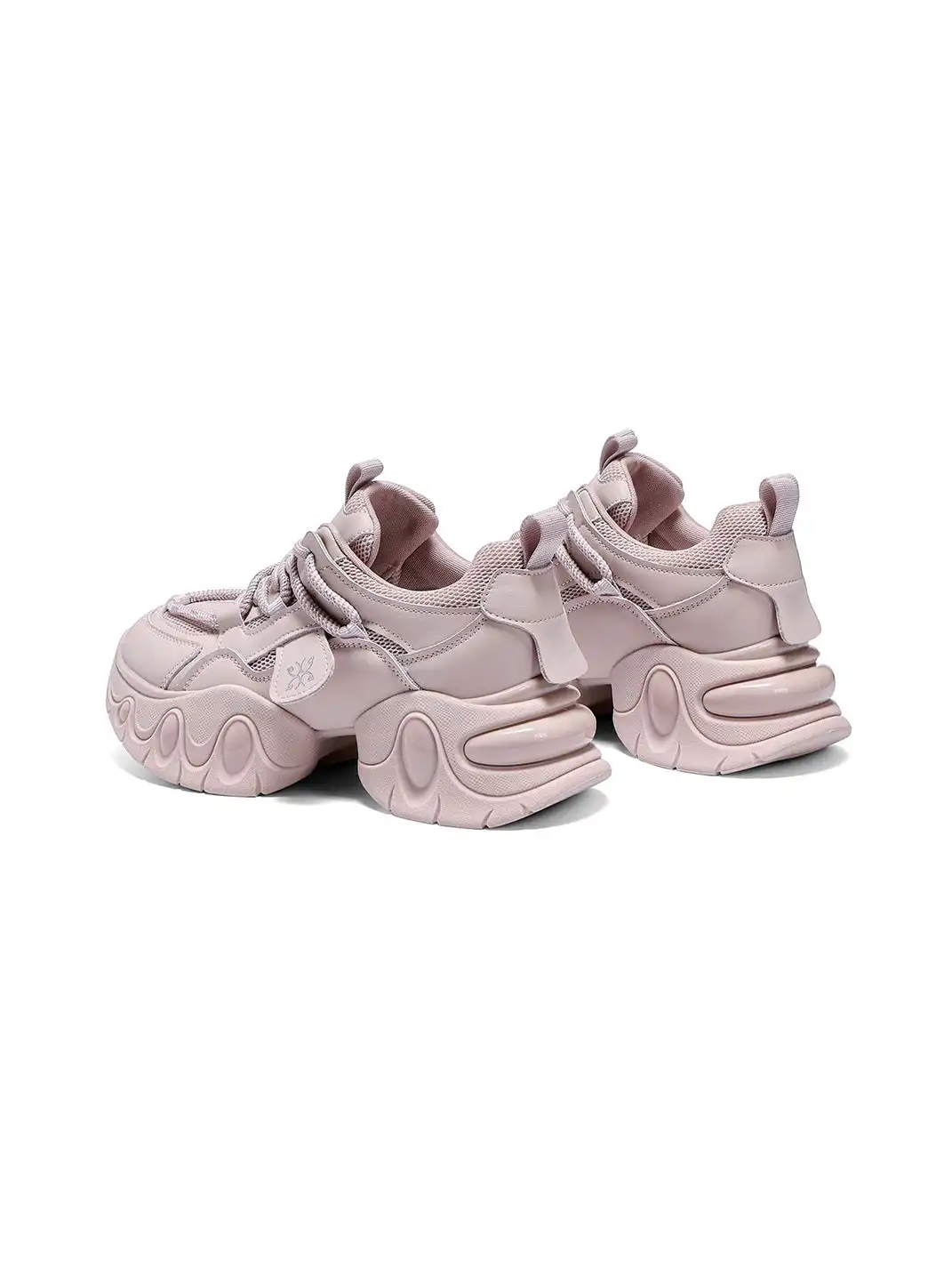 C.BANNER | Pink Sculpted Platform Sneakers
