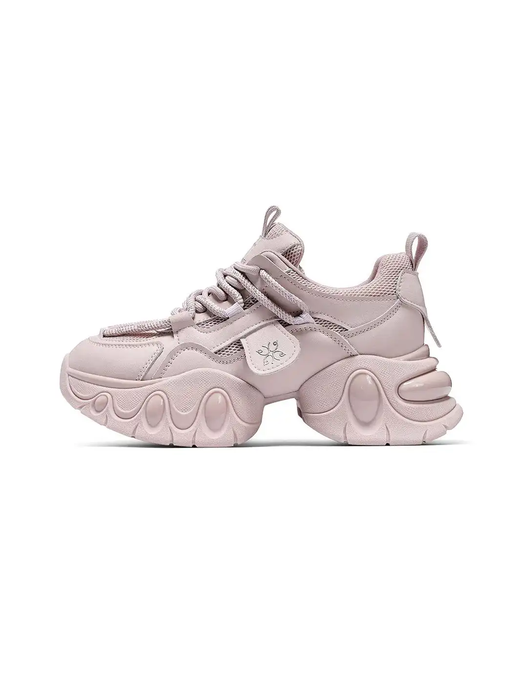 C.BANNER | Pink Sculpted Platform Sneakers