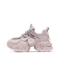 C.BANNER | Pink Sculpted Platform Sneakers