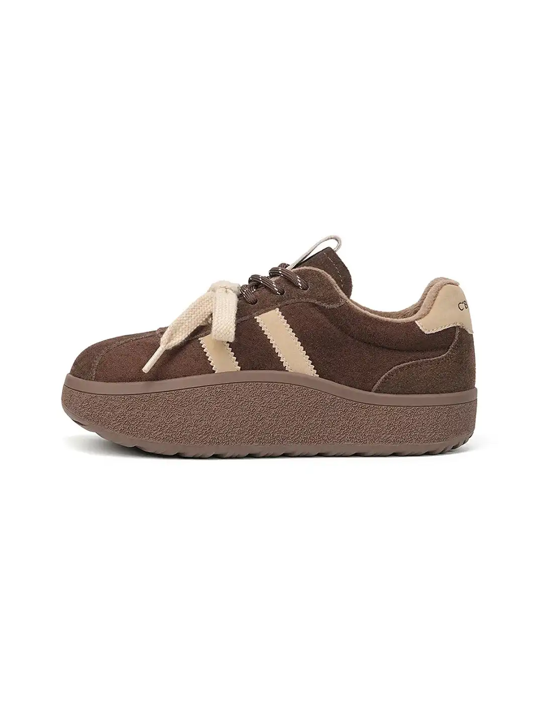 C.BANNER | Coffee Suede Platform Sneakers