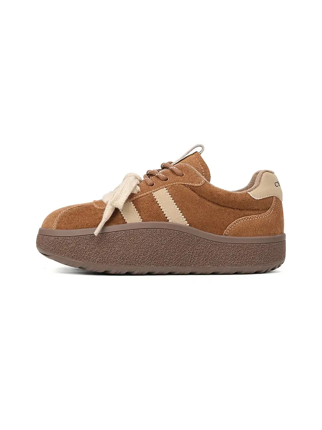 C.BANNER | Camel Suede Platform Sneakers
