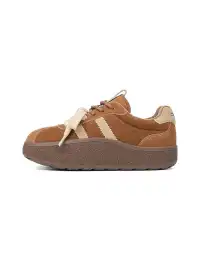 C.BANNER | Camel Suede Platform Sneakers
