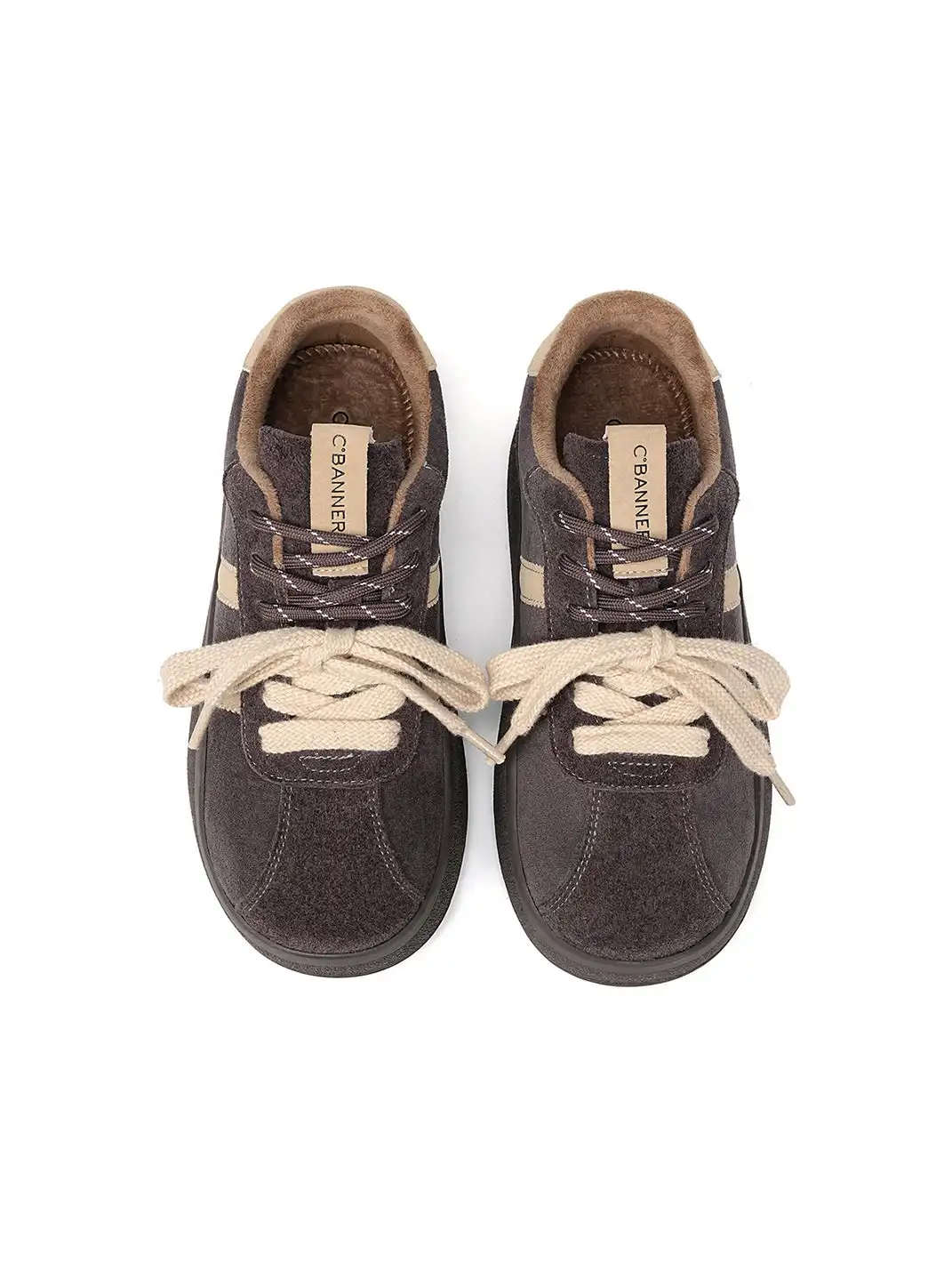 C.BANNER | Gray Suede Platform Sneakers