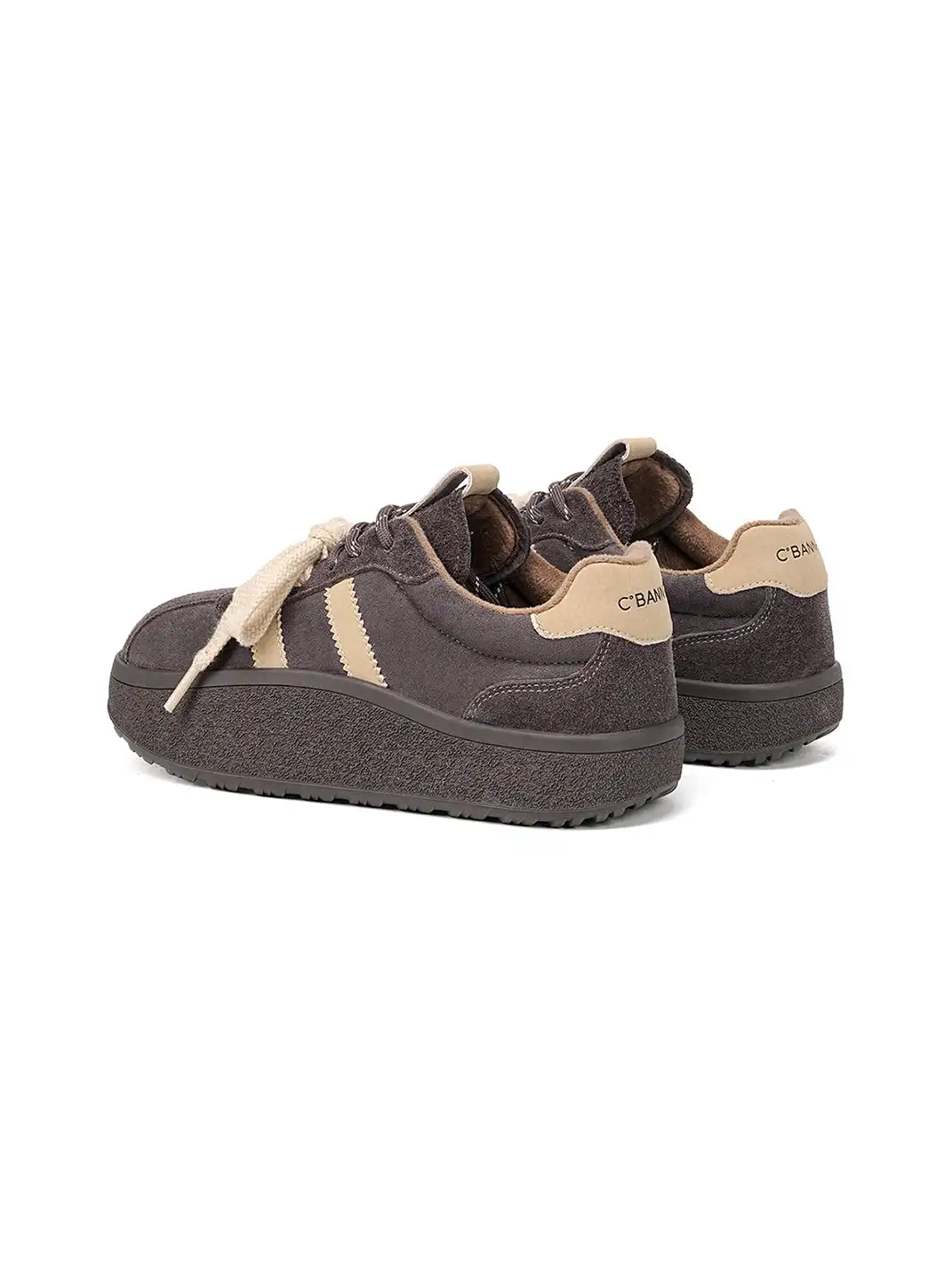 C.BANNER | Gray Suede Platform Sneakers