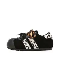 C.BANNER | Black Leopard Panel Low-Top Sneakers
