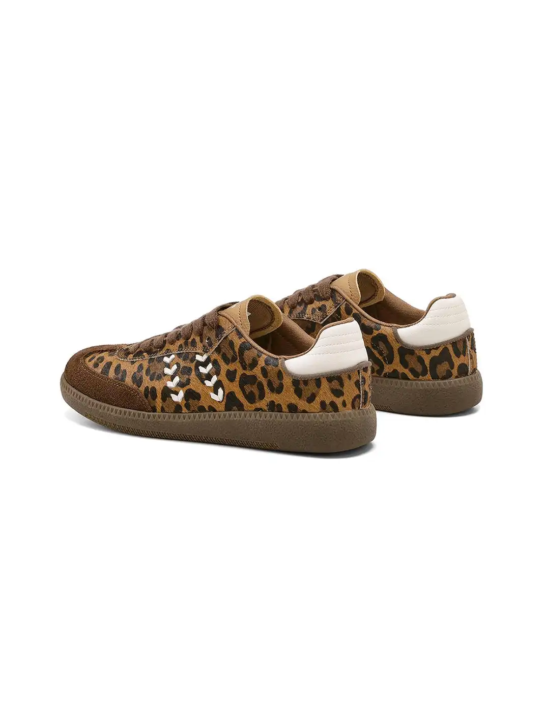 C.BANNER | Brown Leopard Low-Top Sneakers