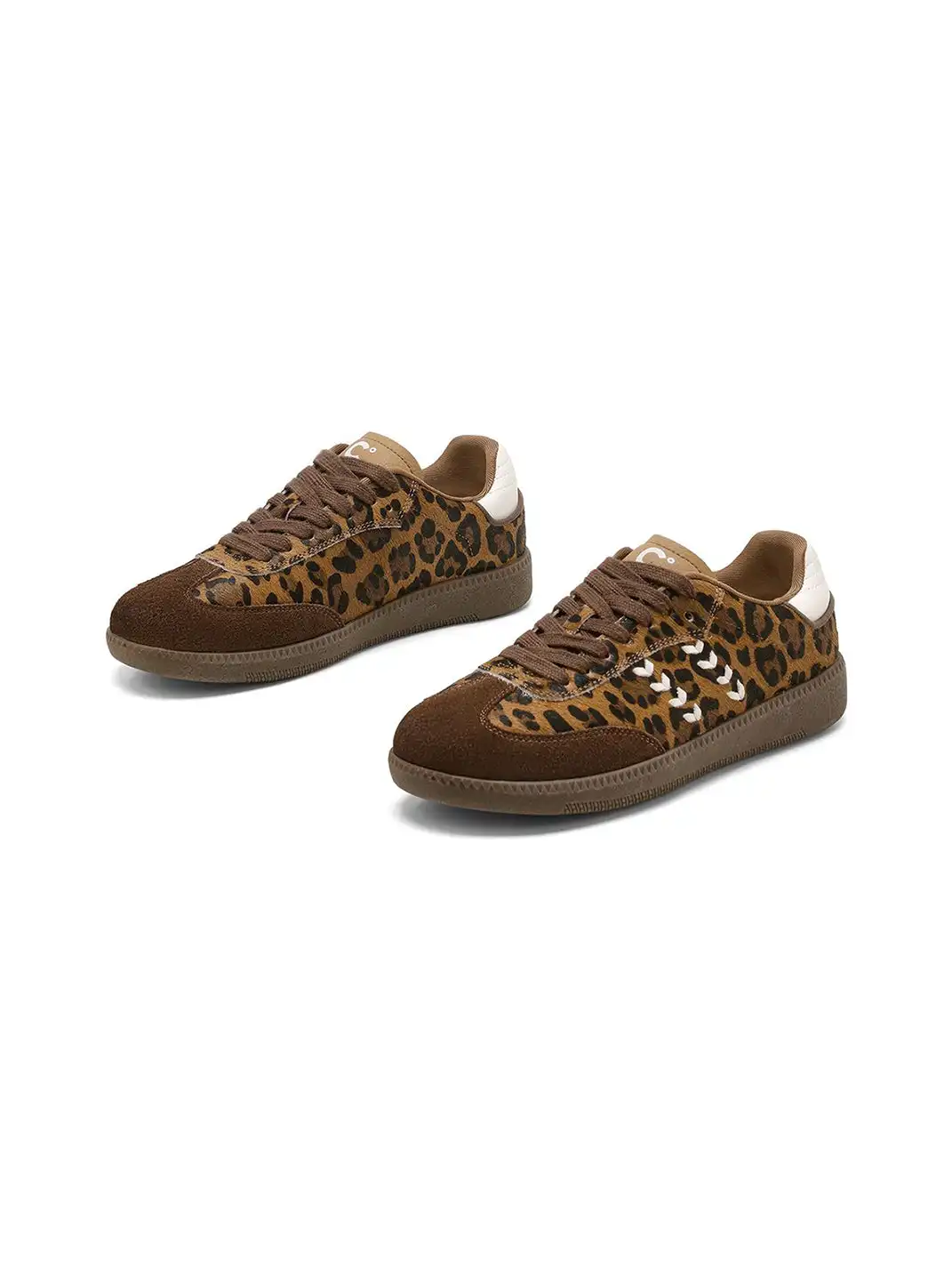 C.BANNER | Brown Leopard Low-Top Sneakers